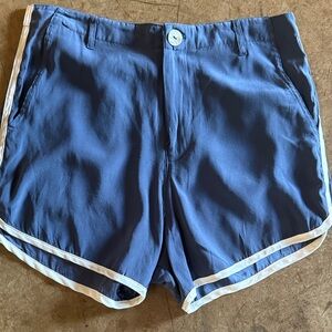 New Acacia Swimwear Smith Silk Blue white Athletic high waist Shorts small